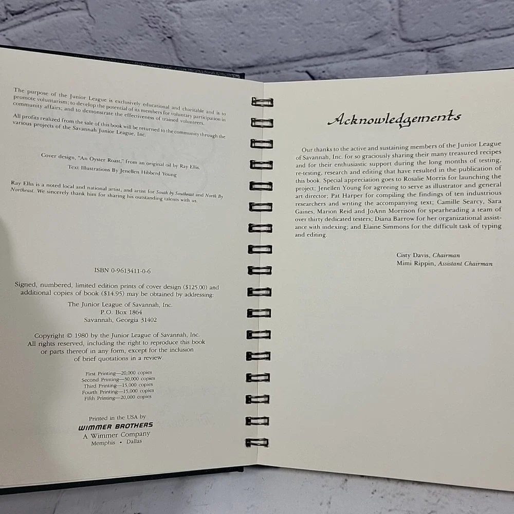 1980 Savannah Style Junior League of Savannah Georgia‎ Cookbook Hardback